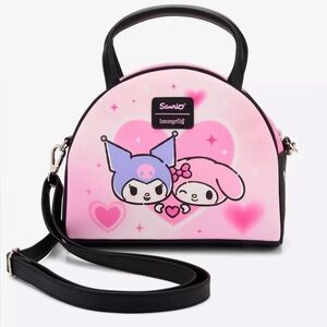 Loungefly Kuromi & My Melody Heart Dome Crossbody Bag New With Tags